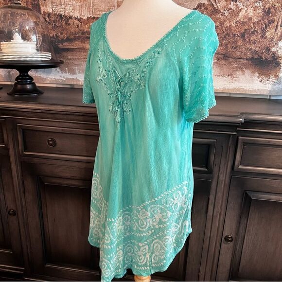 Plus Size Advance Apparels Tunic Top Green with Sequins size 3X - Picture 2 of 10
